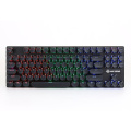 High quality top sale new arrival  led  Backlight Rainbow or green backlit  87 keys gaming  portable bluetooth  wire keyboard